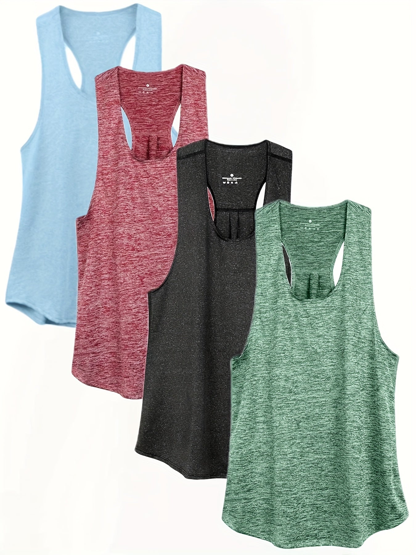 4pcs Quick-drying Sleeveless Racerback Tank Top for Fitness Training