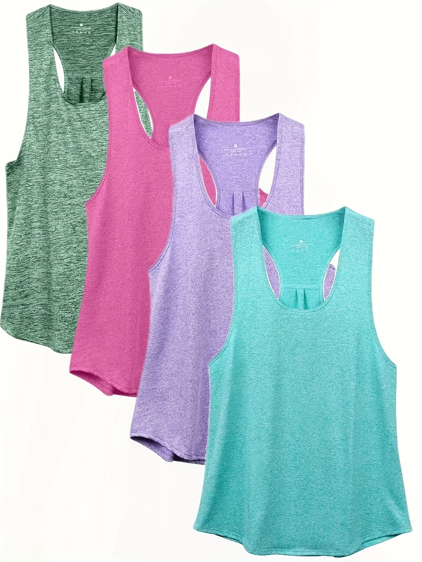 4pcs Quick-drying Sleeveless Racerback Tank Top for Fitness Training