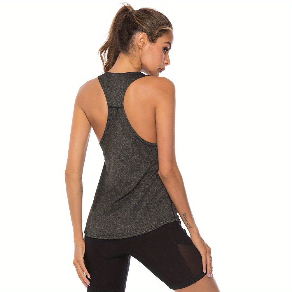 4pcs Quick-drying Sleeveless Racerback Tank Top for Fitness Training