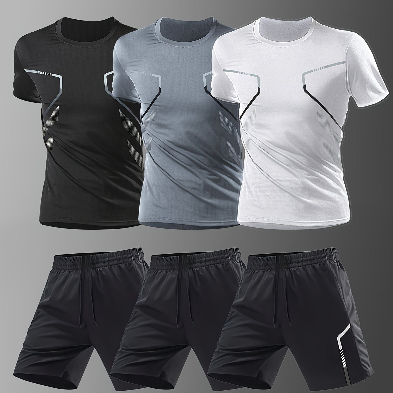 Six Piece Men's Sports Suit for Running and Gym Wear