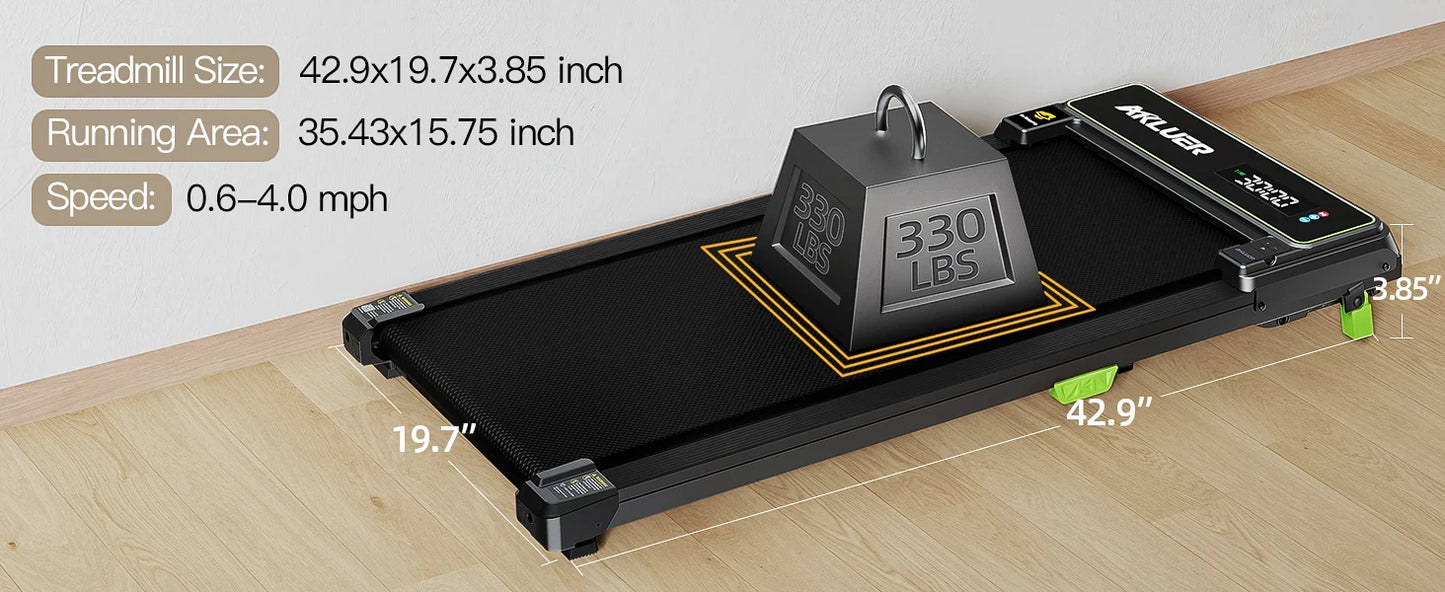 AKLUER Motorized Walking Pad With Incline For Home Gym