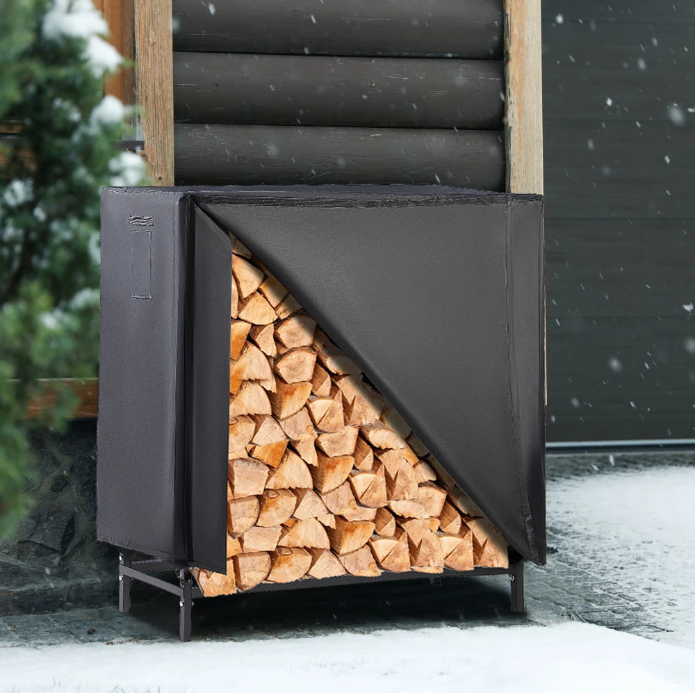 48" Large Metal Indoor Outdoor Fire Wood Log Rack With Cover