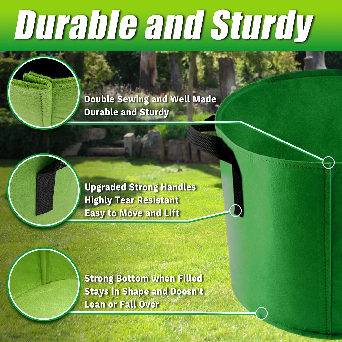 Colorful 5 Gallon Grow Bags 7 Pack for Garden Planting