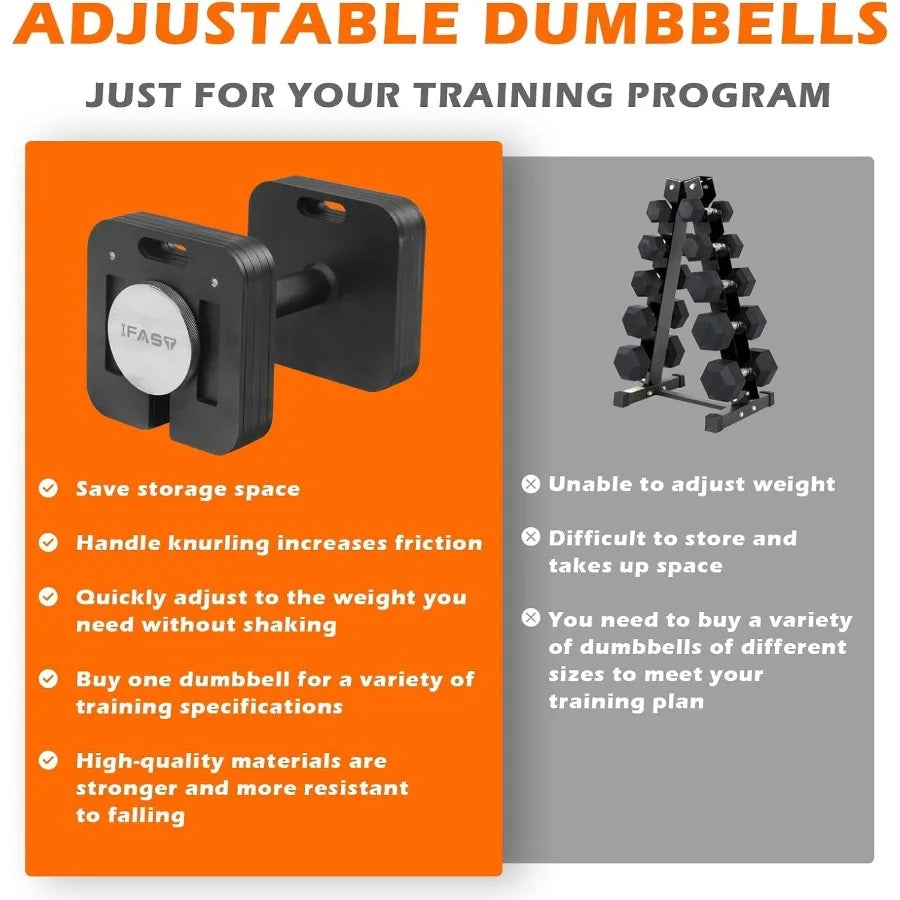 9 in 1 Free Adjustable Dumbbell Set