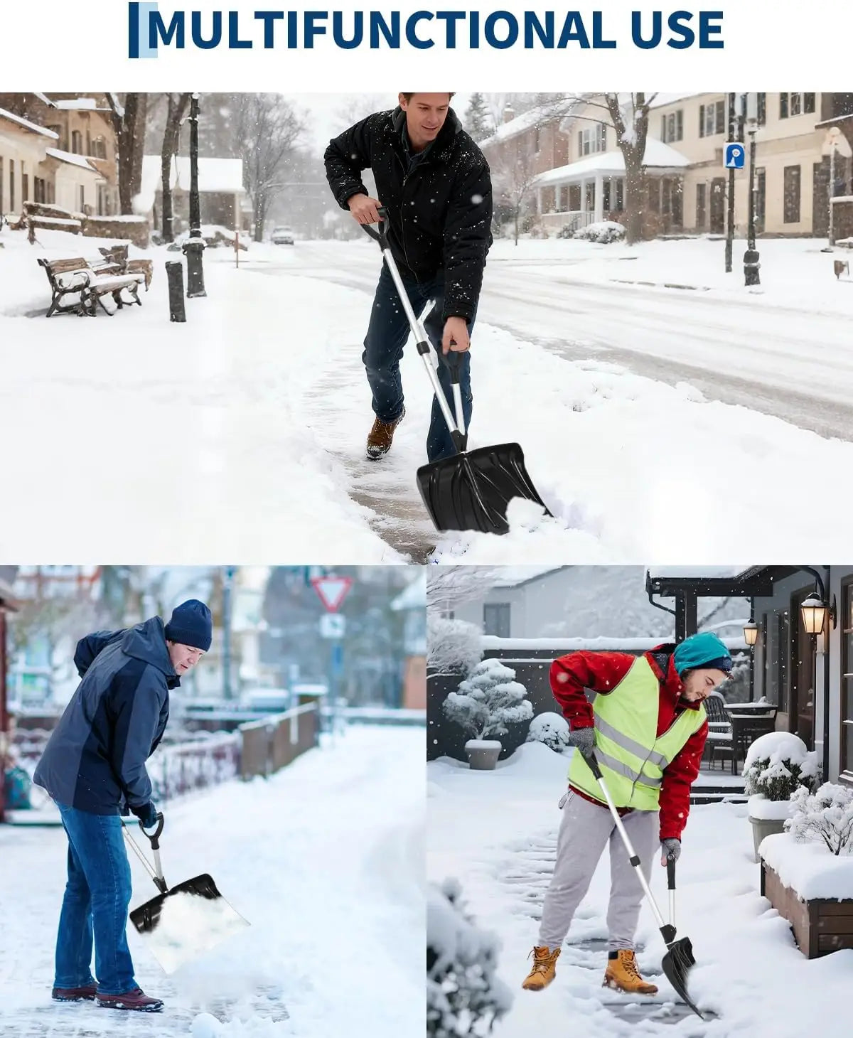 HobbyLane Portable Aluminum Snow Shovel For Easy Snow Removal