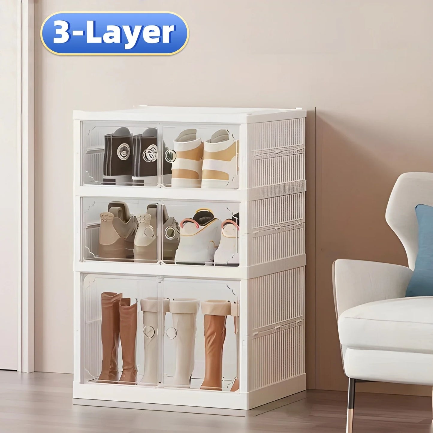 Widening Shoe Cabinet Transparent Heightening Shoes Box