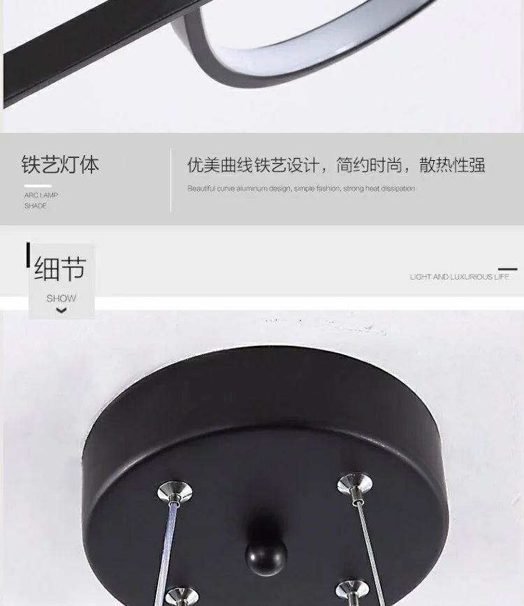 White Black Gold Led Pendant Light for Kitchen Dinning Room