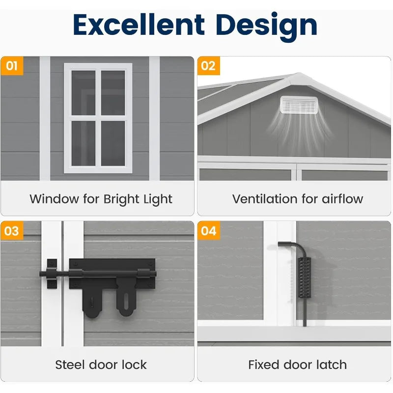 Outdoor Wooden Storage Shed Durable Utility Building