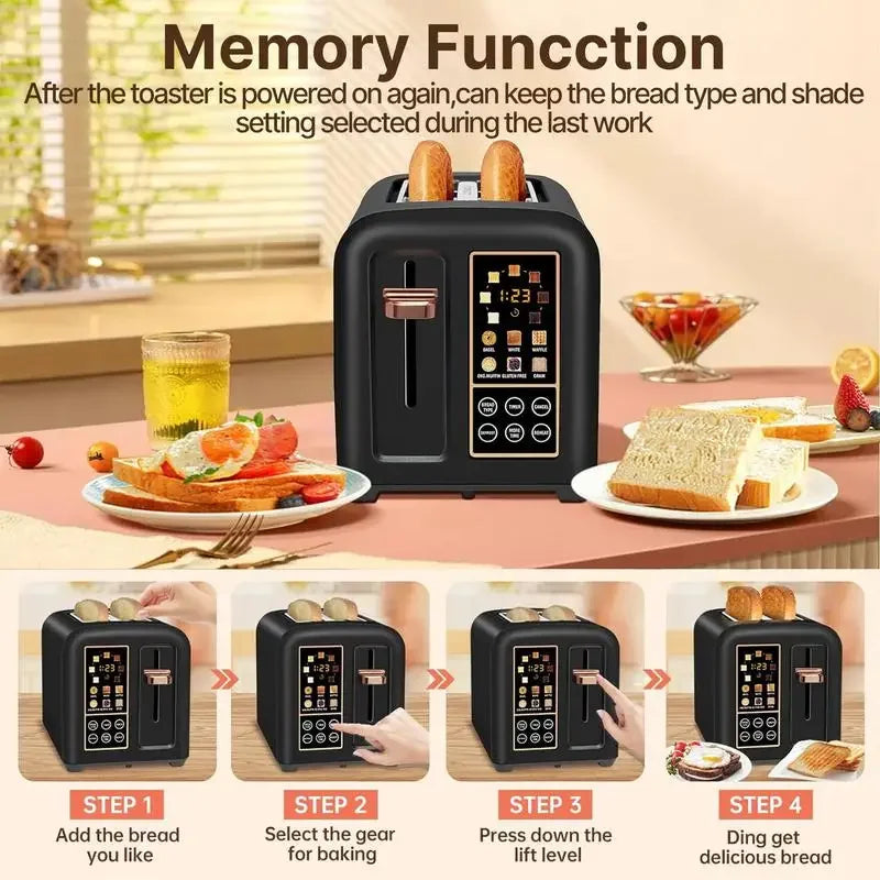 Smart Touchscreen Toaster with LCD Display and Functions