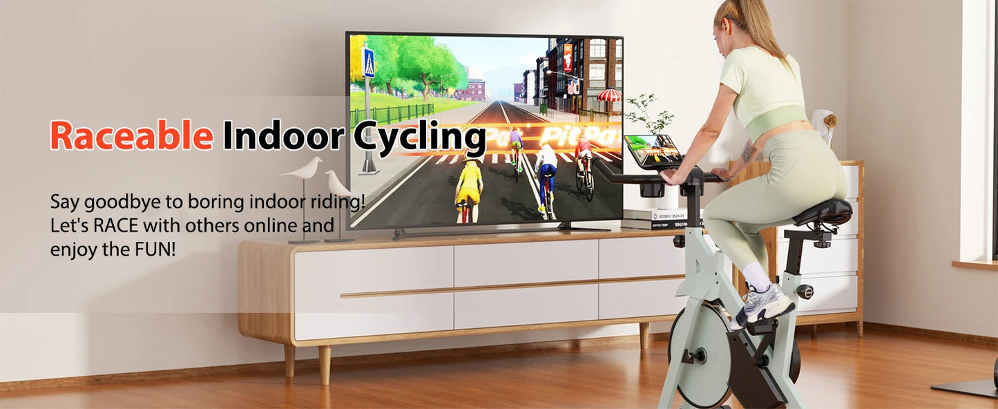 Superun Exercise Bike With Bluetooth Connectivity And Adjustable Armrest Comfort