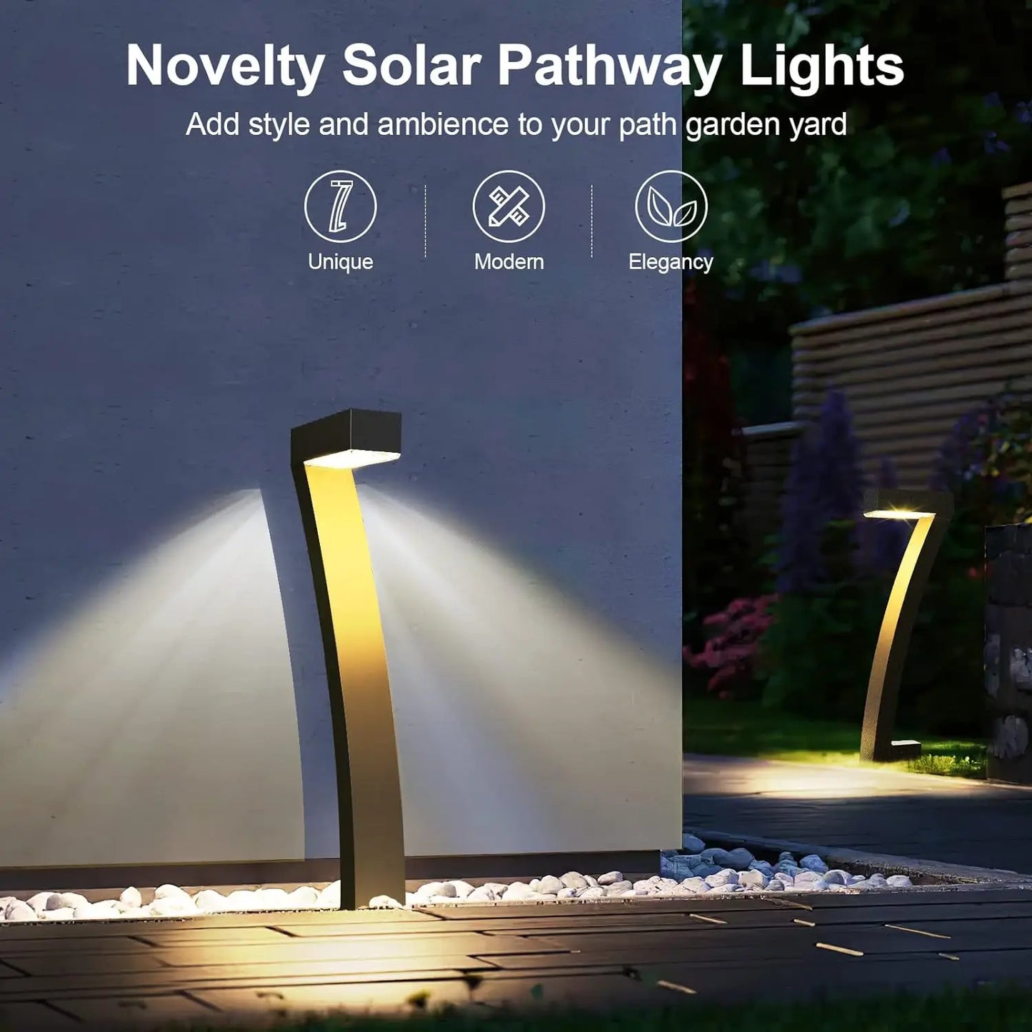 6 Pack Bright Solar Outdoor Pathway Lights for Garden Decor