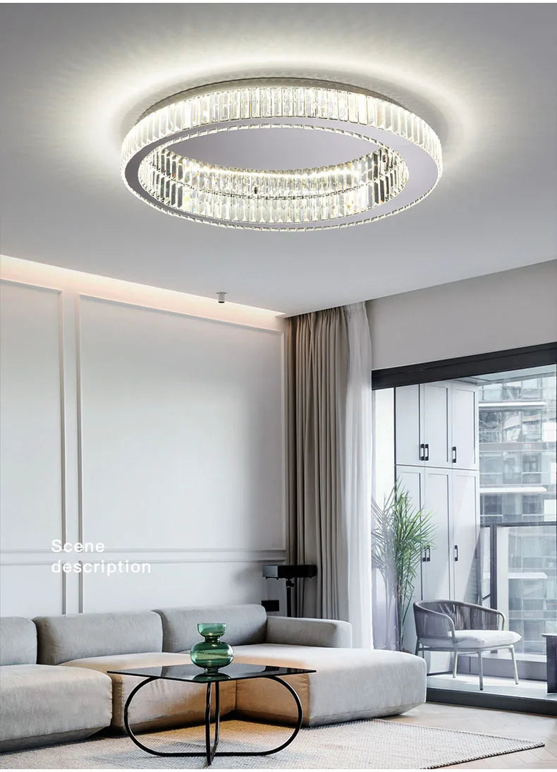 Modern Gold Crystal Ceiling Chandelier