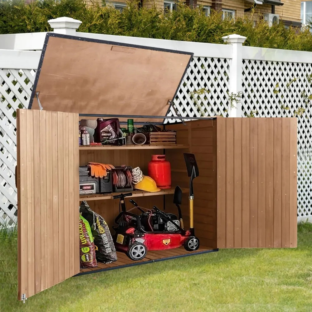 Outdoor Storage Cabinet with Adjustable Shelves for Gardens