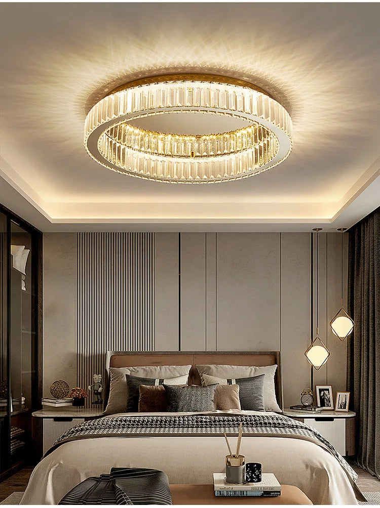 Modern Gold Crystal Ceiling Chandelier