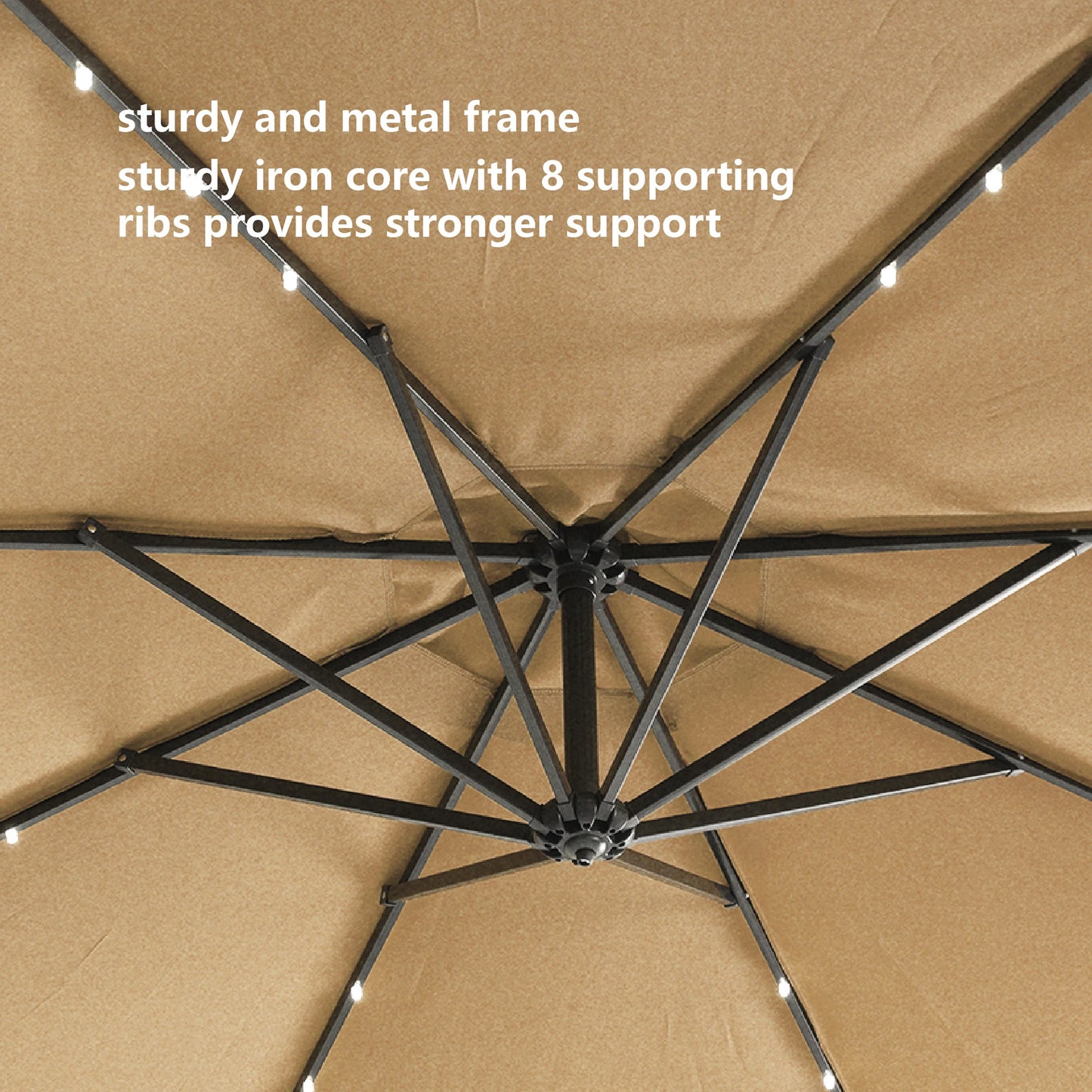 10 FT Solar LED Patio Umbrella for Outdoor Relaxation