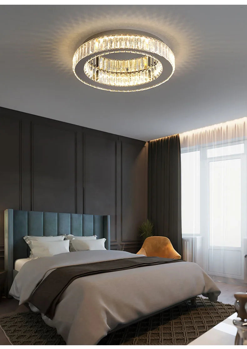Modern Gold Crystal Ceiling Chandelier
