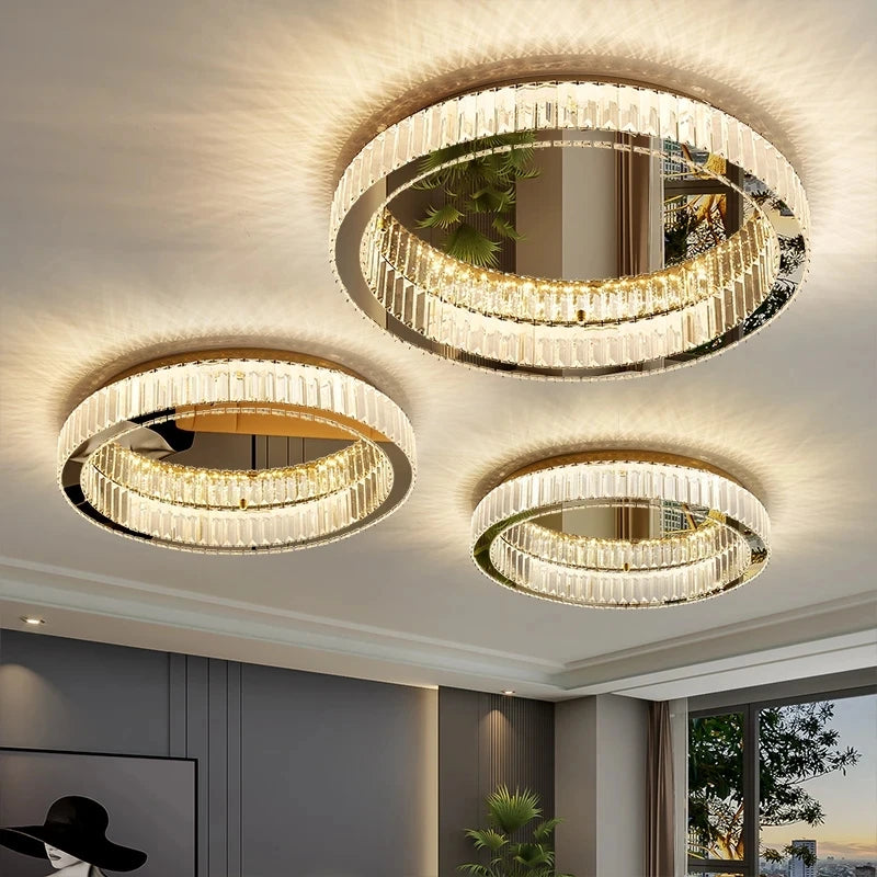 Modern Gold Crystal Ceiling Chandelier