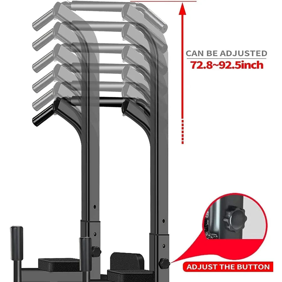Power Tower Adjustable Height Pull Up and Dip Station