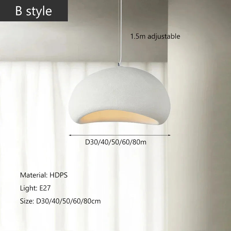 Modern E27 Pendant Lights Wabi Sabi Dining Table Ceiling Chandelier