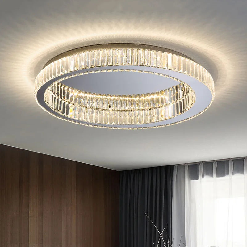 Modern Gold Crystal Ceiling Chandelier