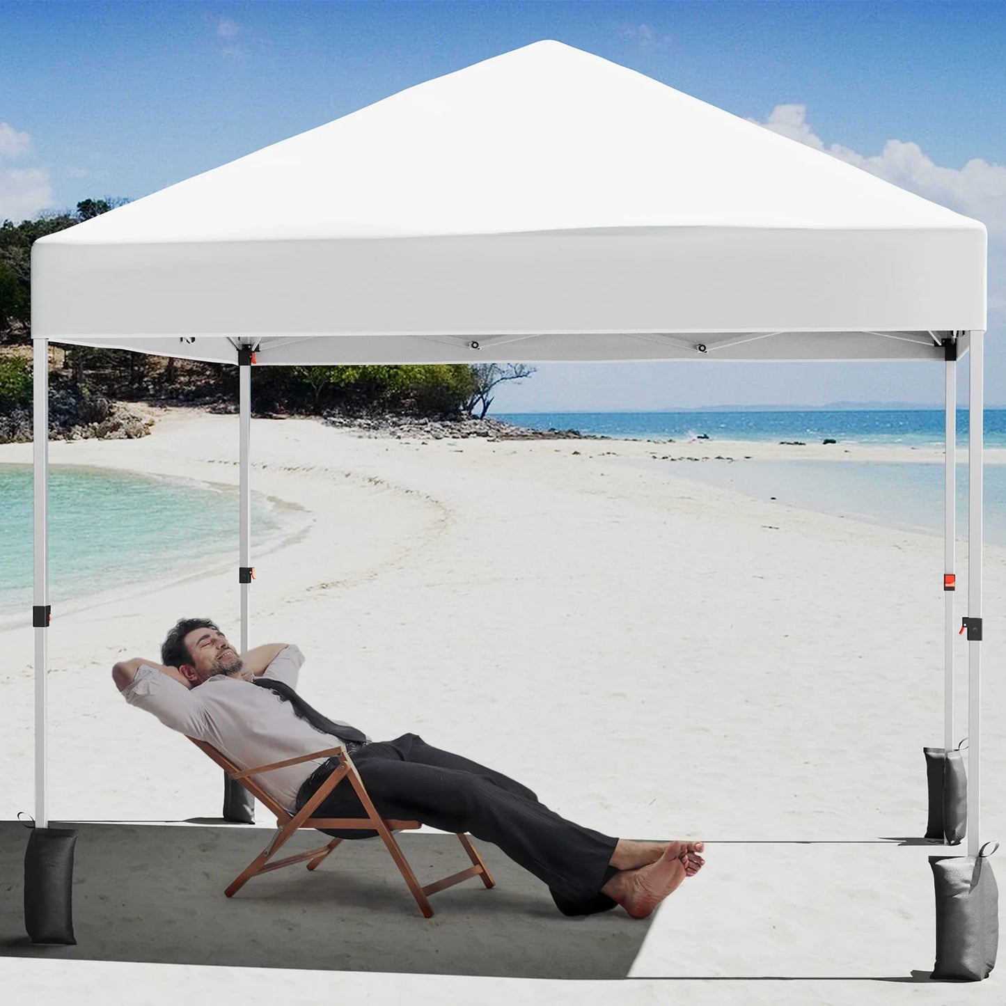10x10ft Center Locking Waterproof Canopy Tent for 5-8 People