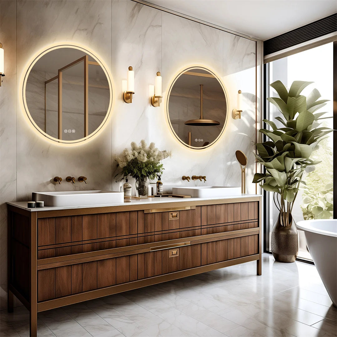 LUVODI 80cm Round Large LED Bathroom Mirror
