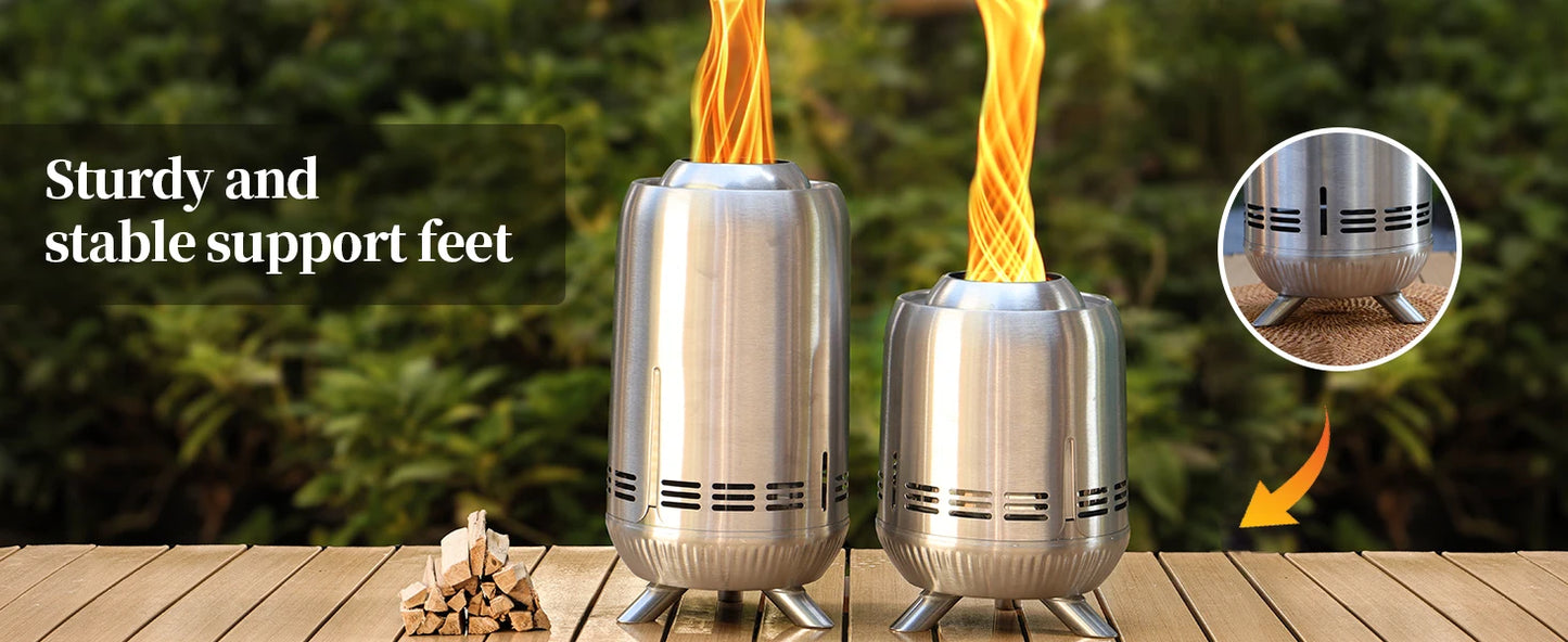 Portable Stainless Steel Tabletop Fire Pit for Outdoor Use