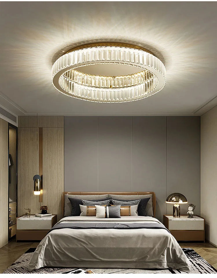 Modern Gold Crystal Ceiling Chandelier