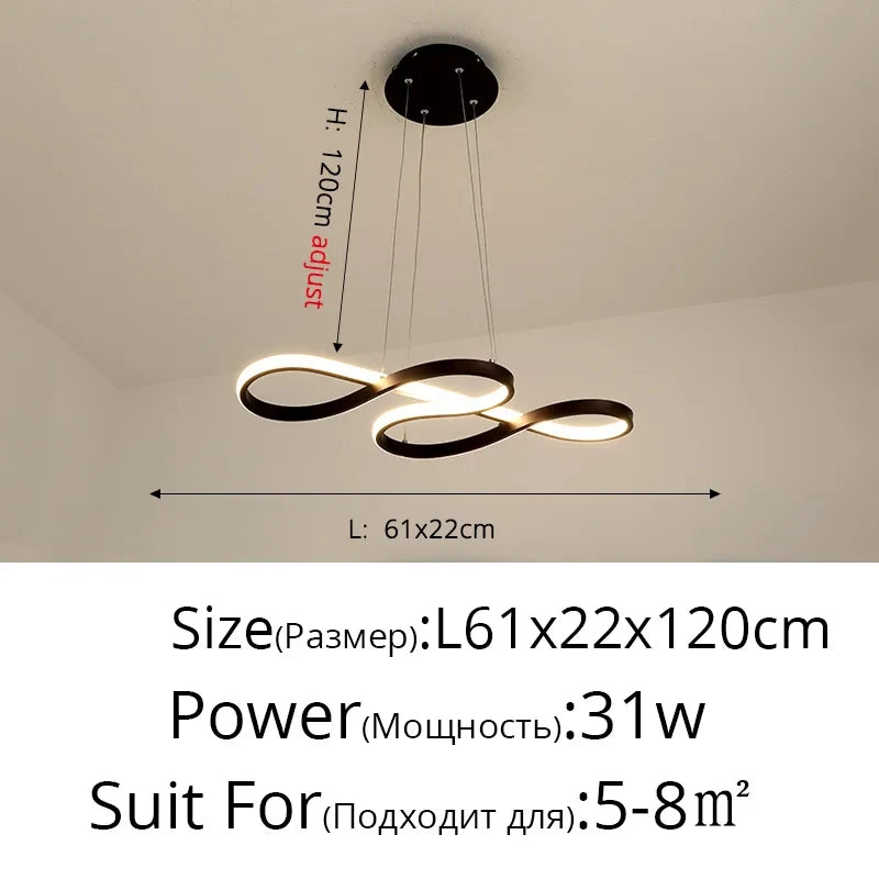 White Black Gold Led Pendant Light for Kitchen Dinning Room