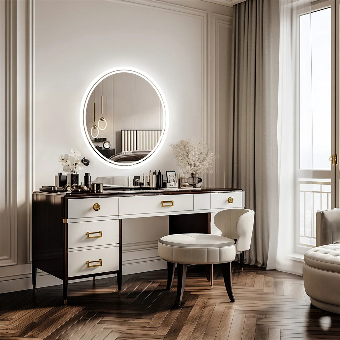 LUVODI 80cm Round Large LED Bathroom Mirror
