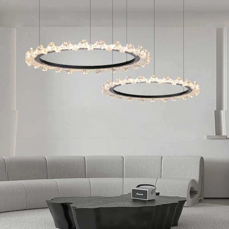 Luxury Crystal Pendant Light LED Ring