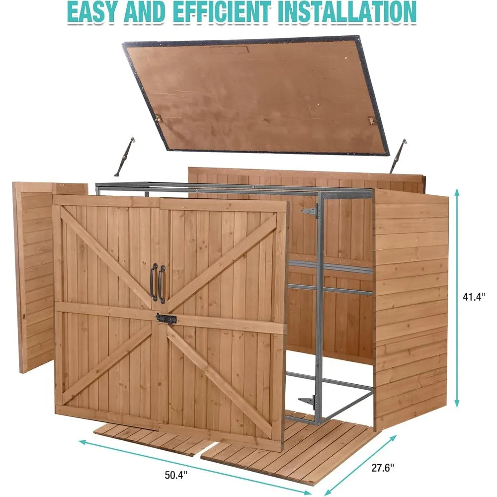 Outdoor Storage Cabinet with Adjustable Shelves for Gardens