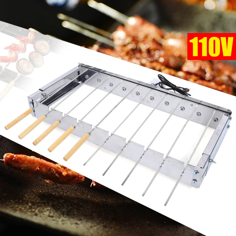 Camping Barbecue Stainless Steel Outdoors Electric Rotisserie