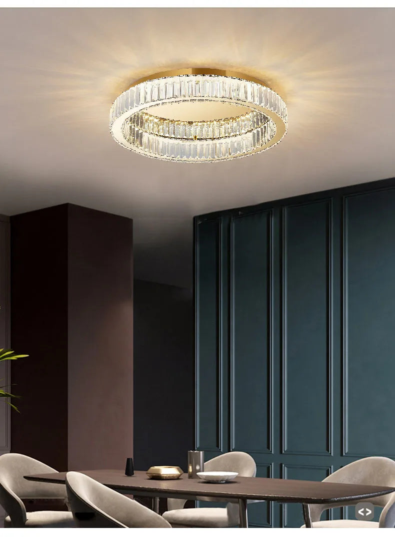 Modern Gold Crystal Ceiling Chandelier