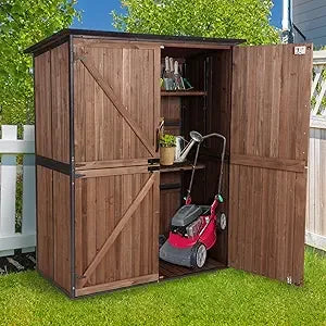 Durable Outdoor Storage Cabinet with Adjustable Shelves
