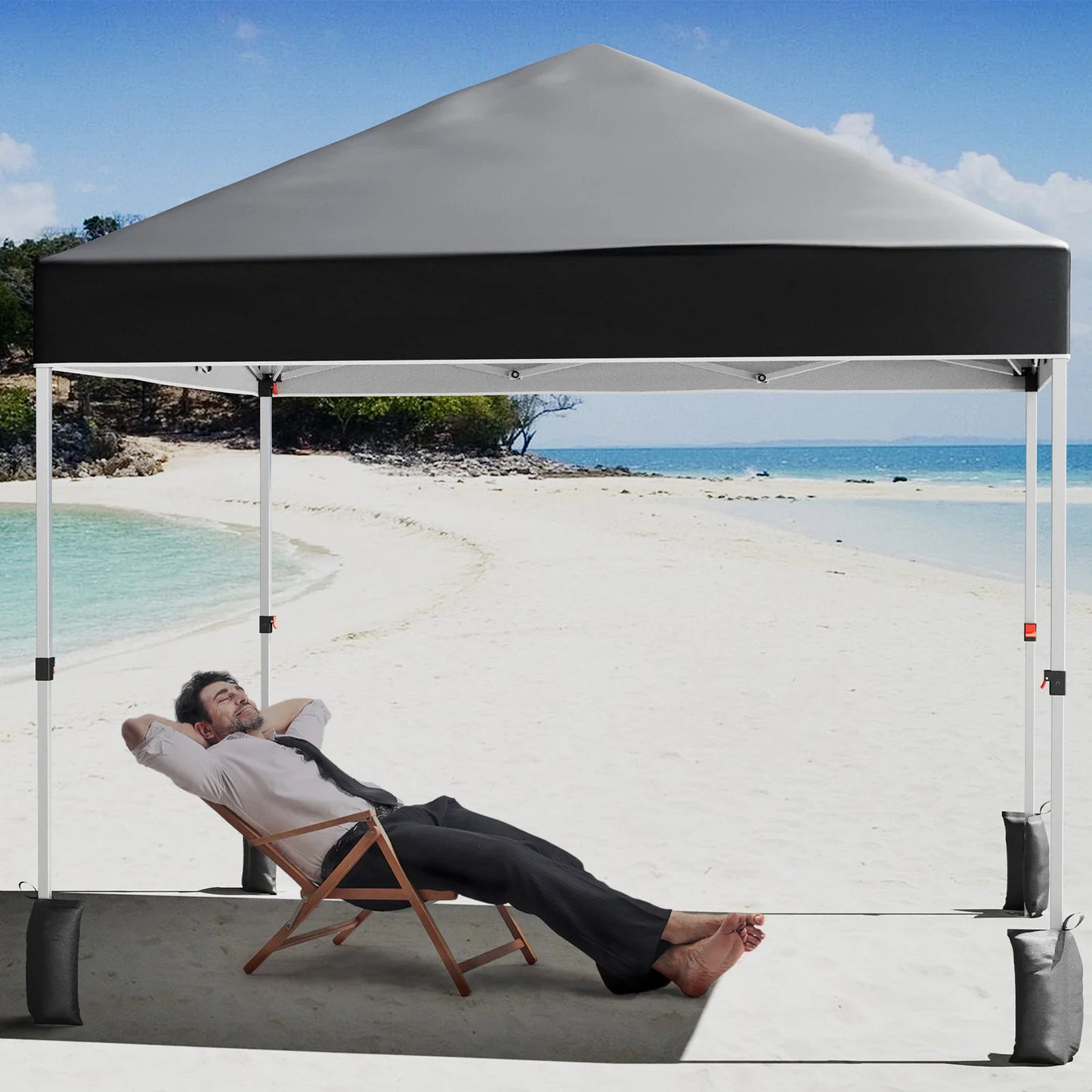 10x10ft Center Locking Waterproof Canopy Tent for 5-8 People