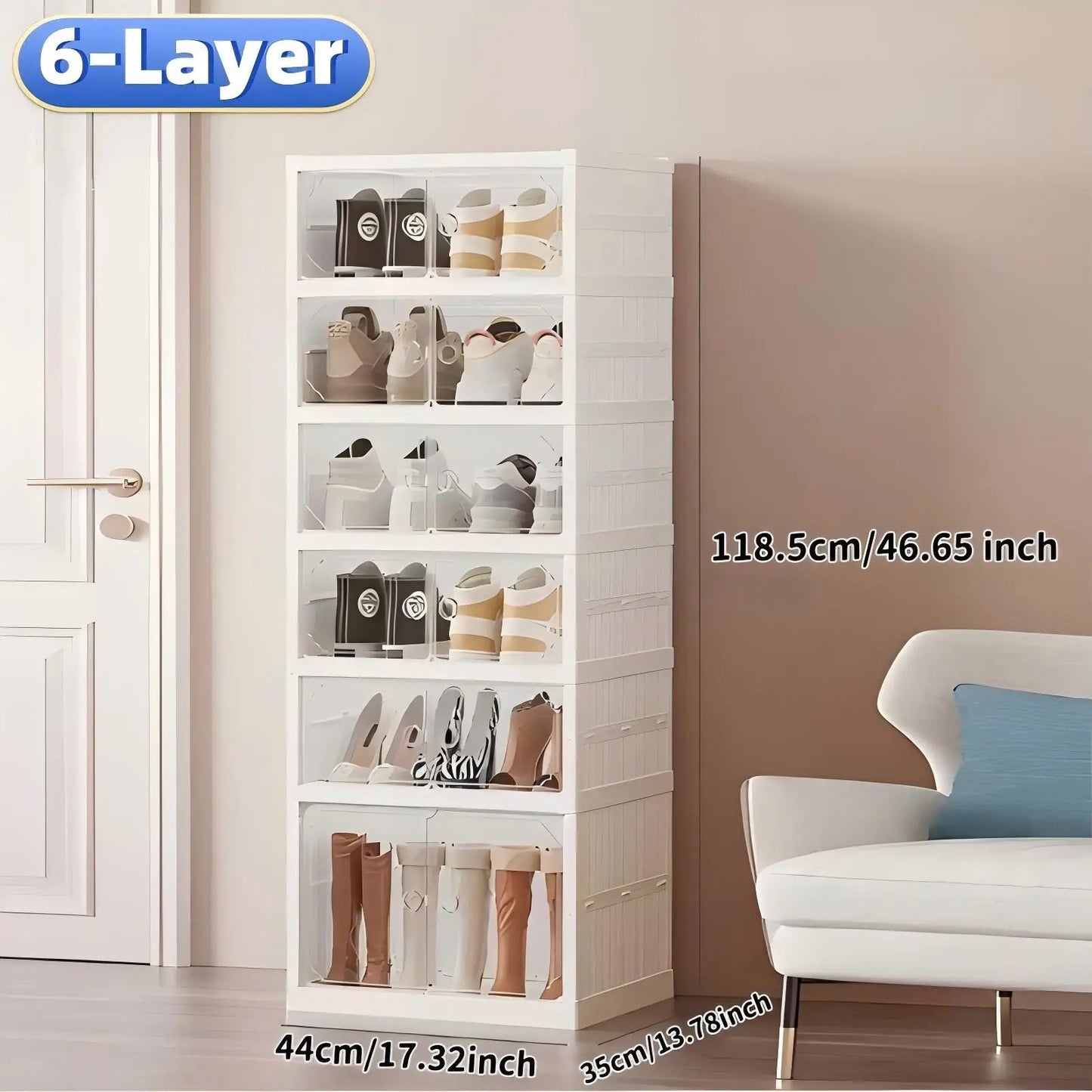 Widening Shoe Cabinet Transparent Heightening Shoes Box