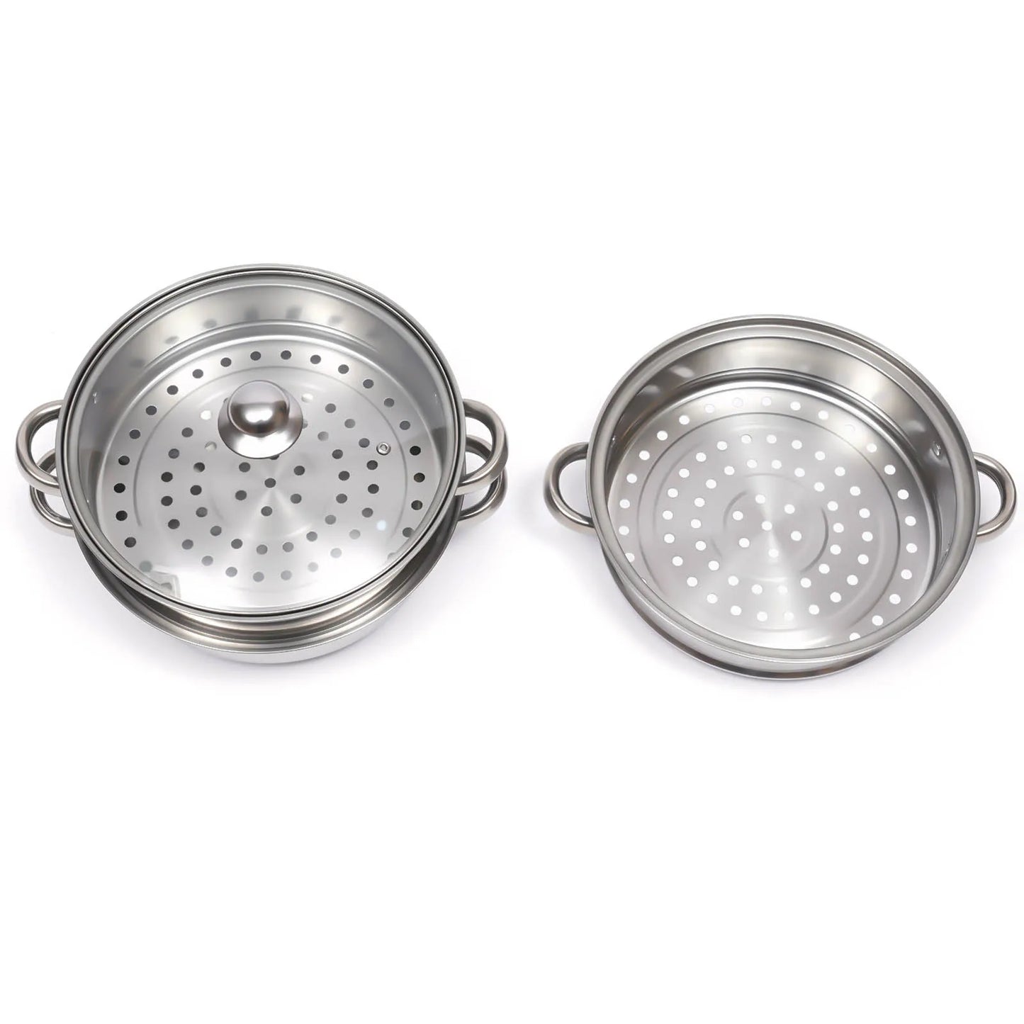 11 Inch Three Tier Stainless Steel Steamer with Glass Lid