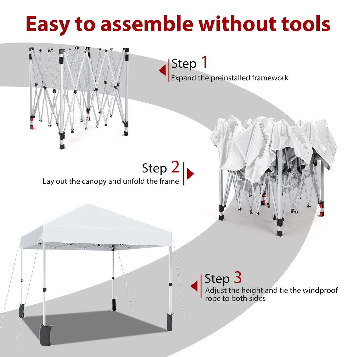 10x10ft Center Locking Waterproof Canopy Tent for 5-8 People