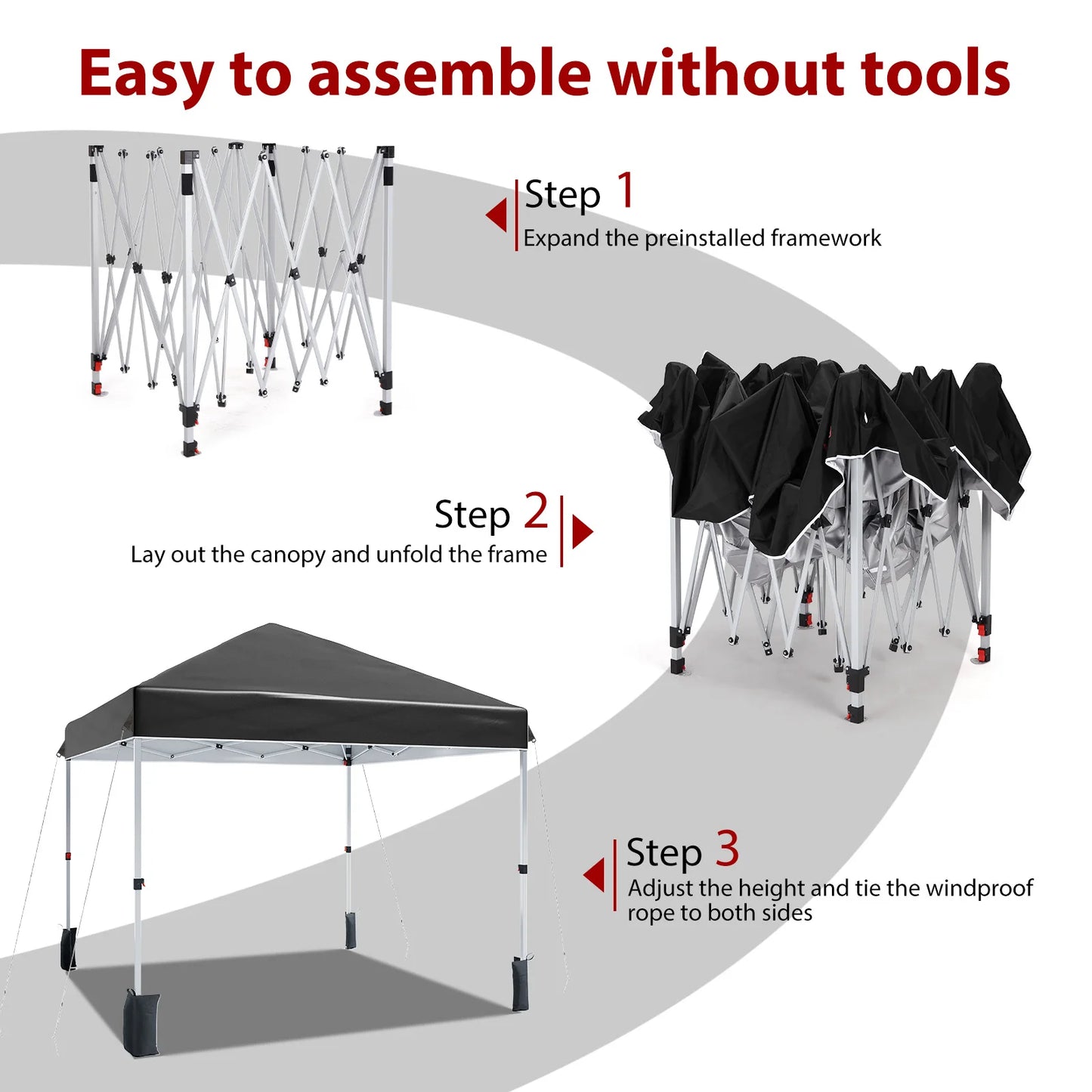 10x10ft Center Locking Waterproof Canopy Tent for 5-8 People