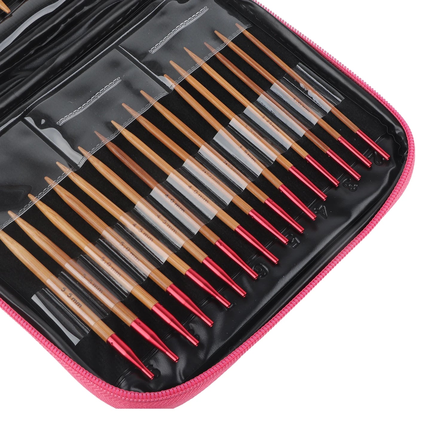 VGEBY Interchangeable Carbonized Bamboo Knitting Needles Set