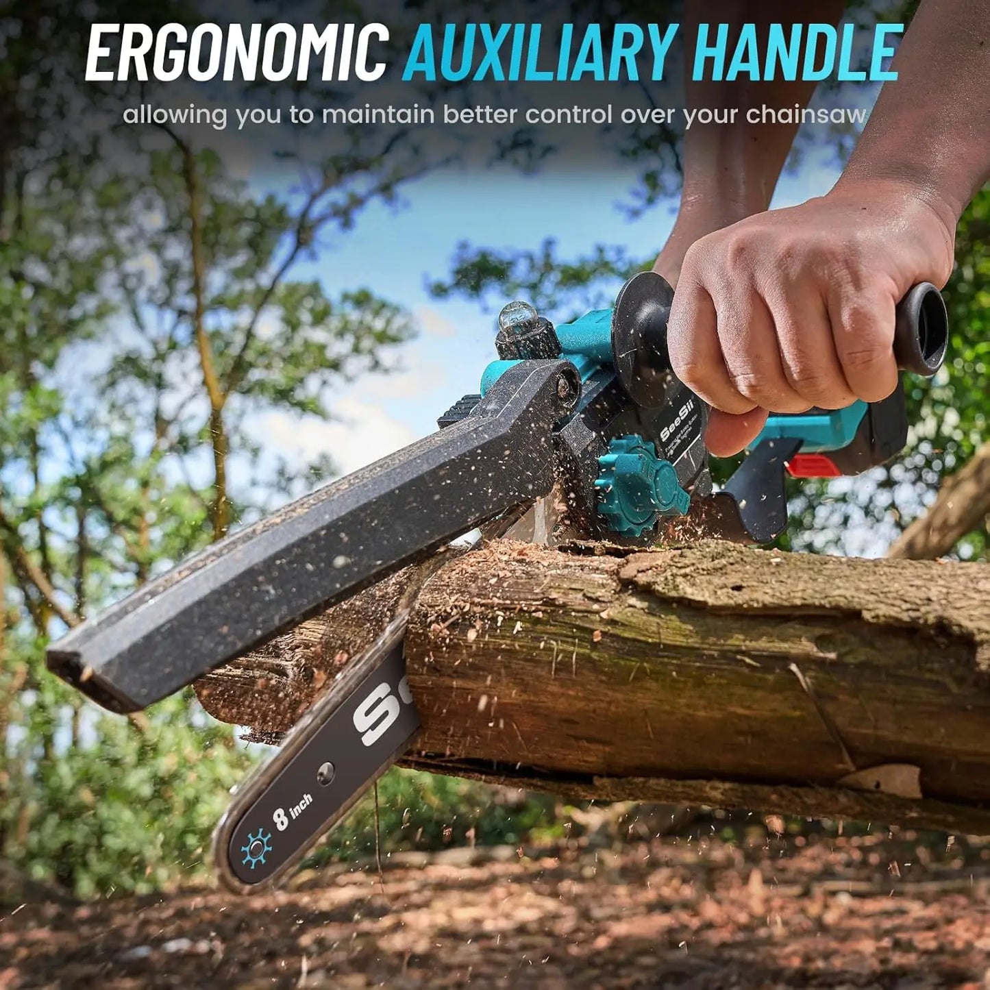 Seesii 2-IN-1 Brushless Pole Saw 8'' Cordless Electric Saws