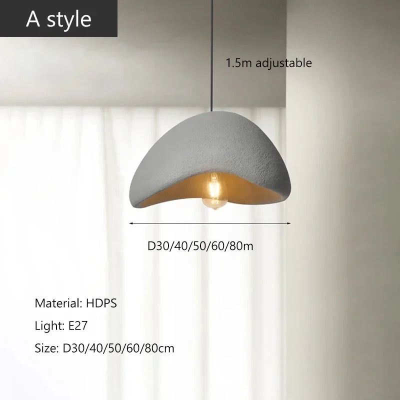 Modern E27 Pendant Lights Wabi Sabi Dining Table Ceiling Chandelier