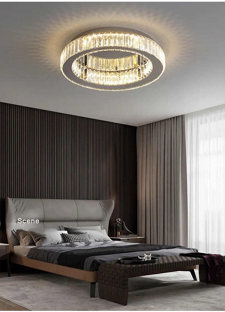 Modern Gold Crystal Ceiling Chandelier