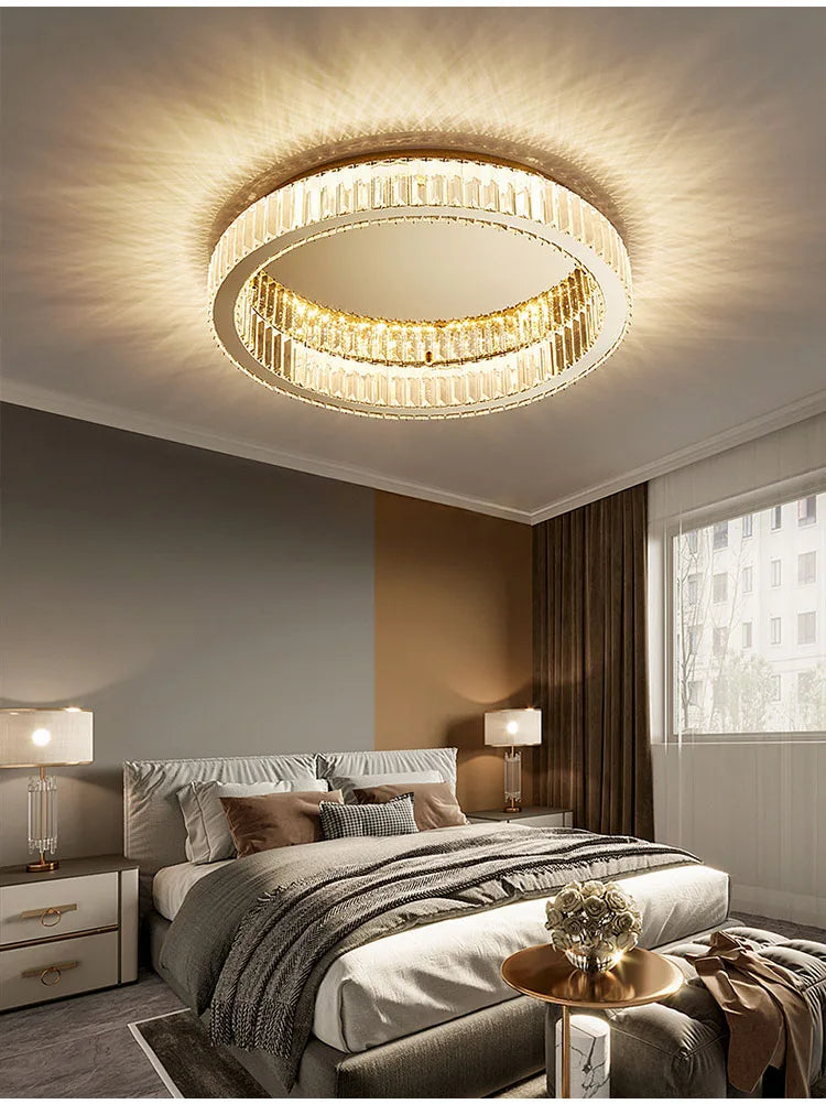 Modern Gold Crystal Ceiling Chandelier
