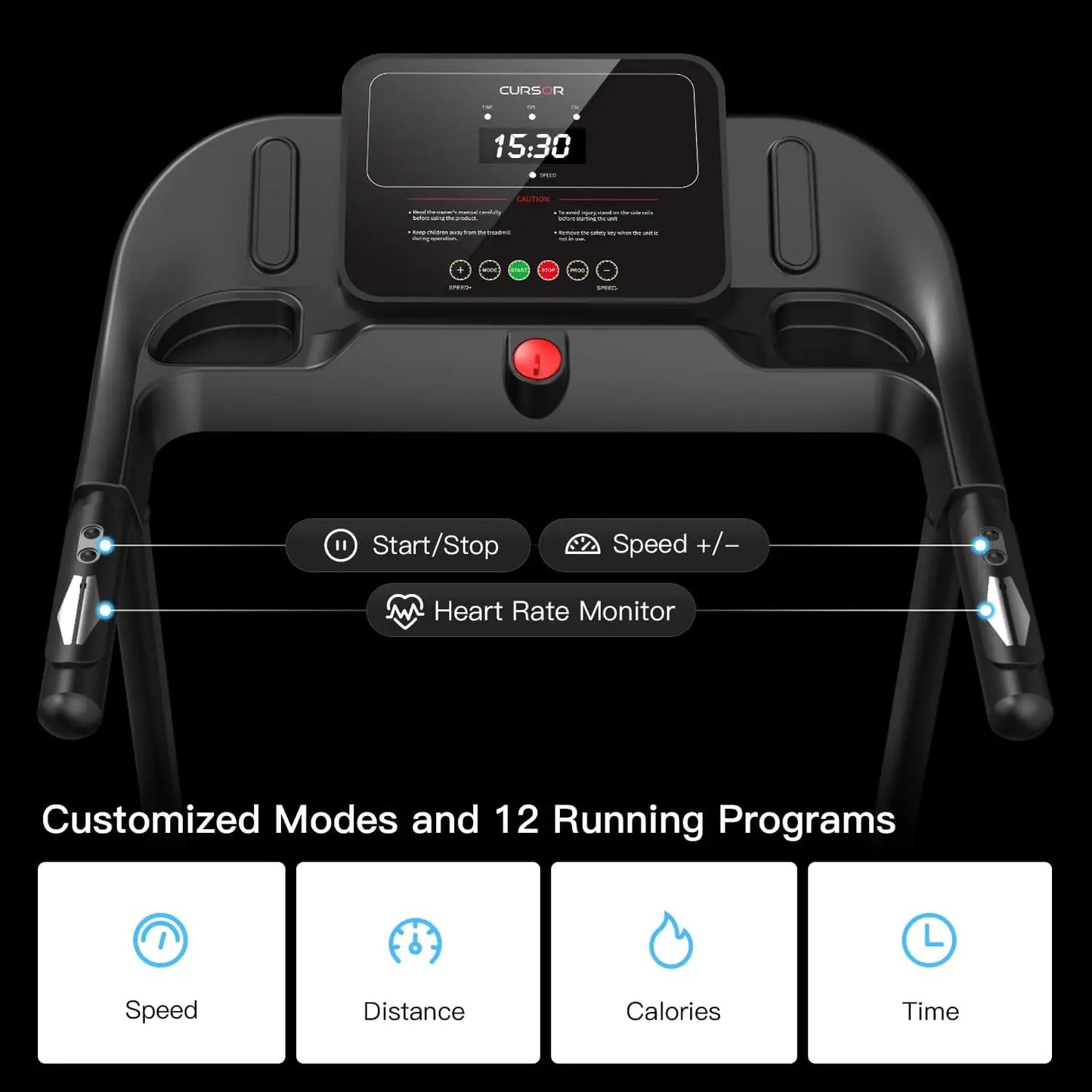 Home Folding Treadmill with Pulse Sensors,