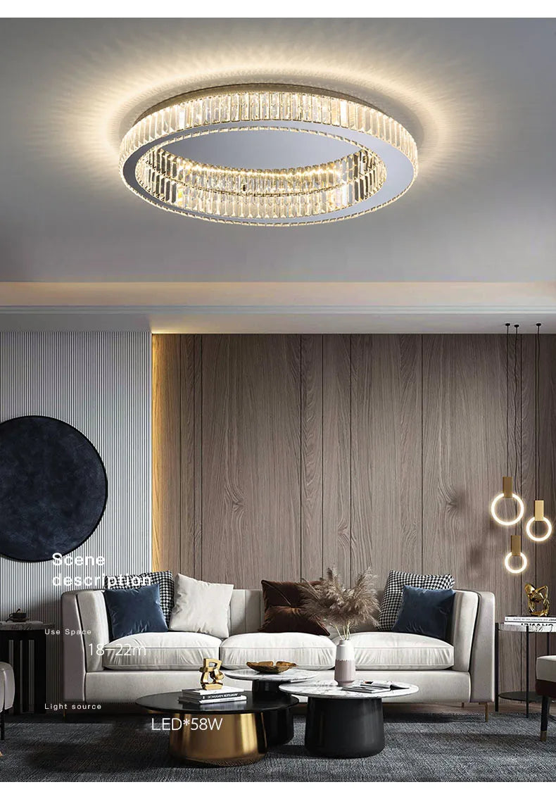 Modern Gold Crystal Ceiling Chandelier
