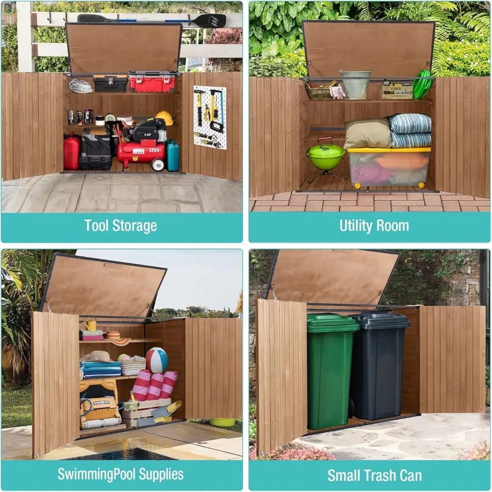 Outdoor Storage Cabinet with Adjustable Shelves for Gardens