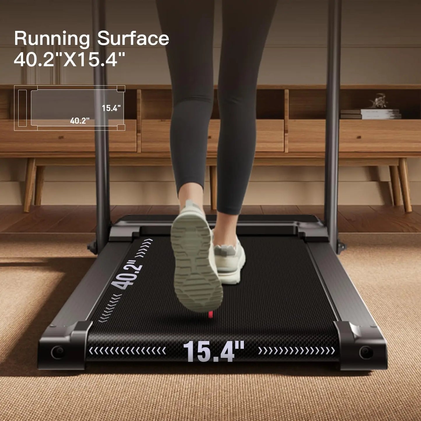 Home Folding Treadmill with Pulse Sensors,