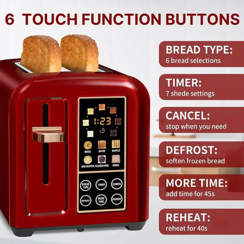 Smart Touchscreen Toaster with LCD Display and Functions